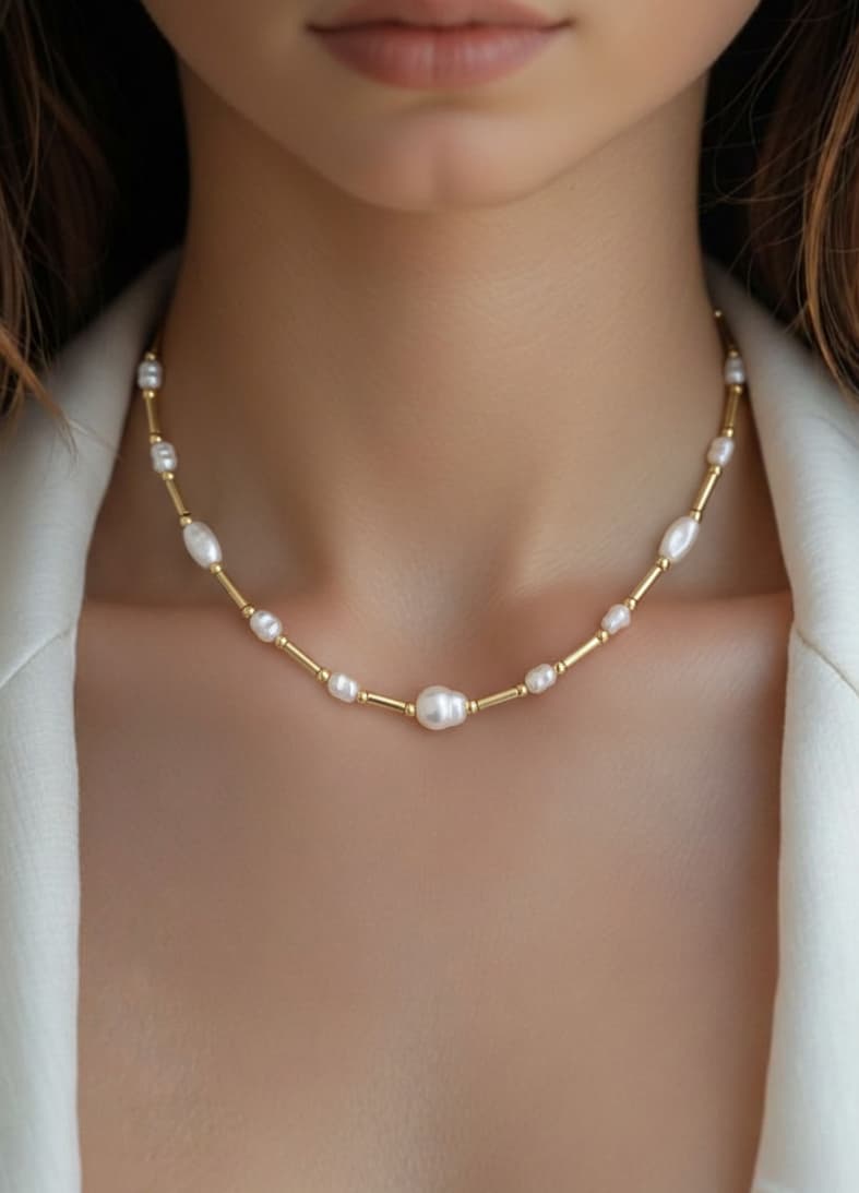 Minimal Pearl Necklace